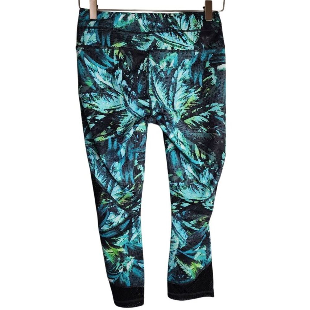 Athleta Leggings Women's Small Yoga‎ Running Nepali Mesh Sonar Capri Green - Picture 2 of 7